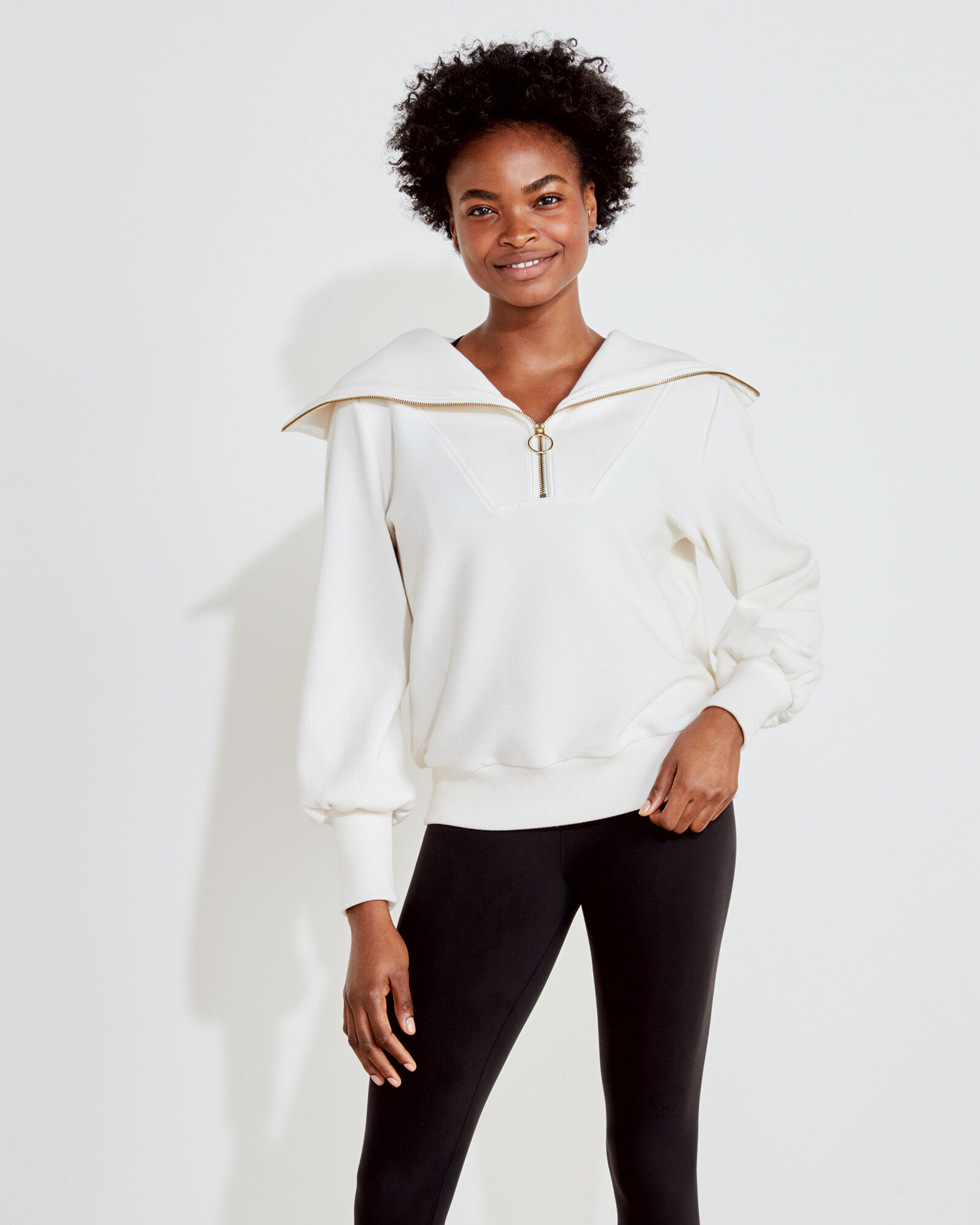 Varley Ribbed Half-Zip Sweatshirt