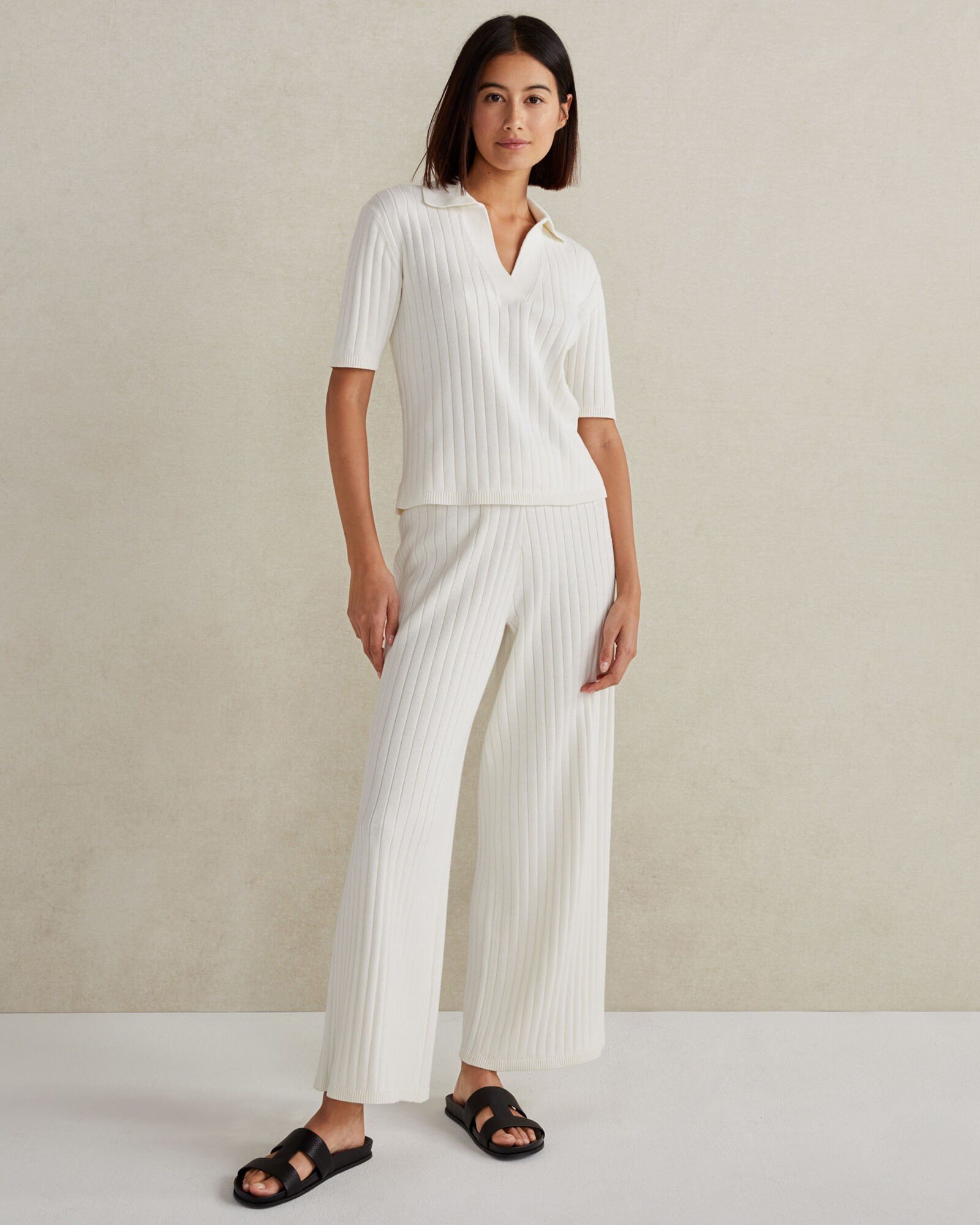 Organic Cotton Wide Rib Pants