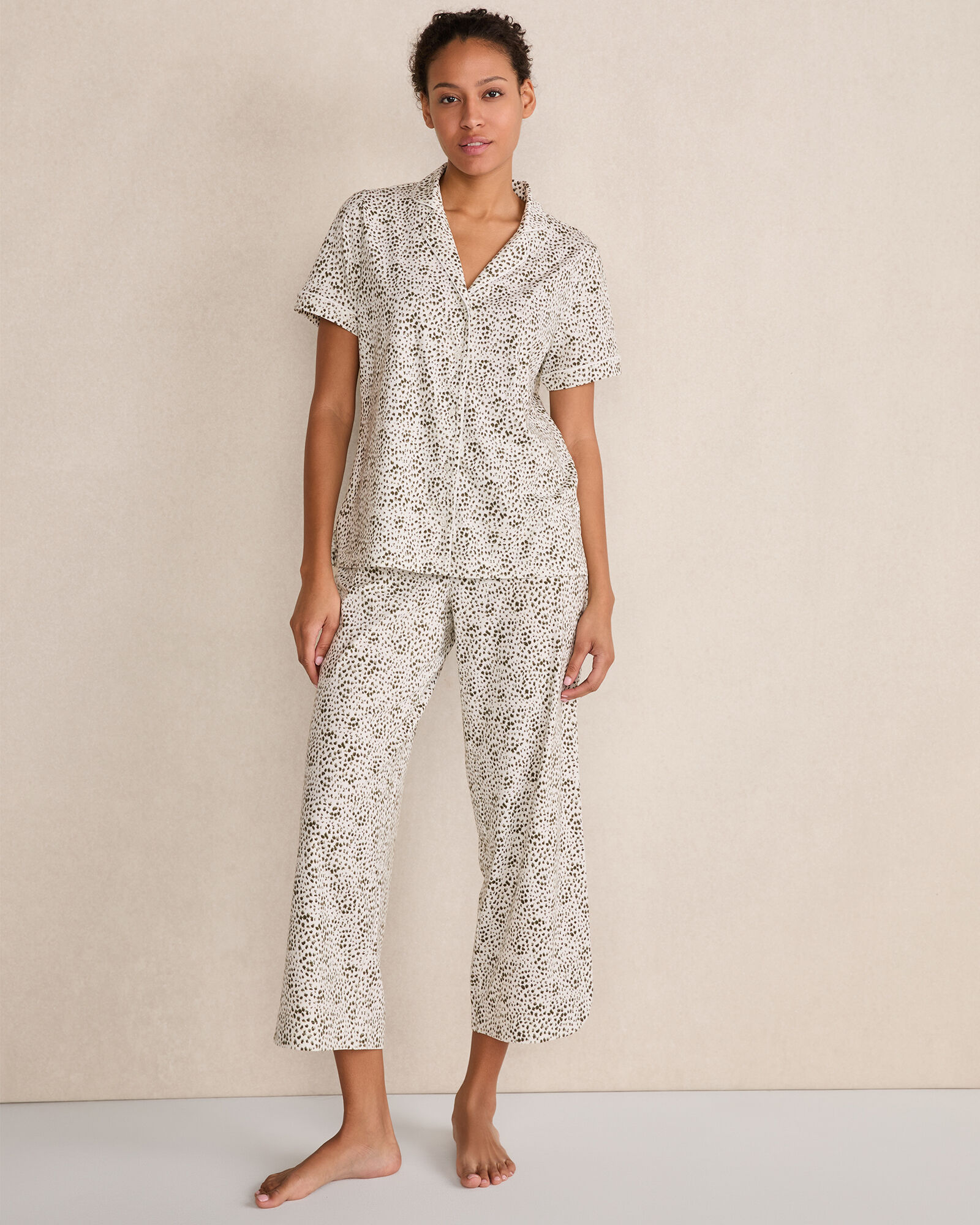 Organic Cotton Jersey Animal Dot Pajama Top