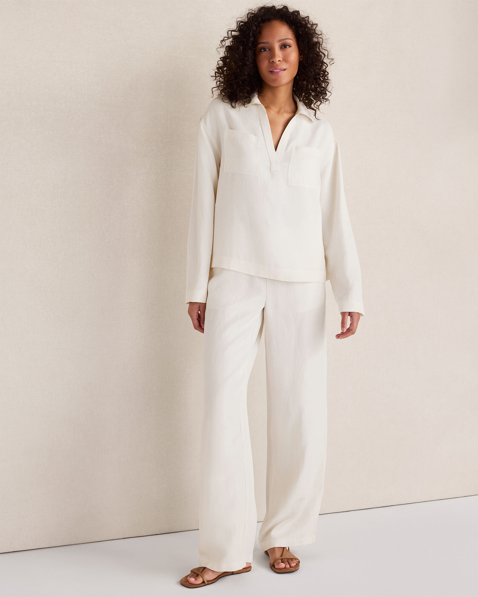 Viscose Linen Boxy Top