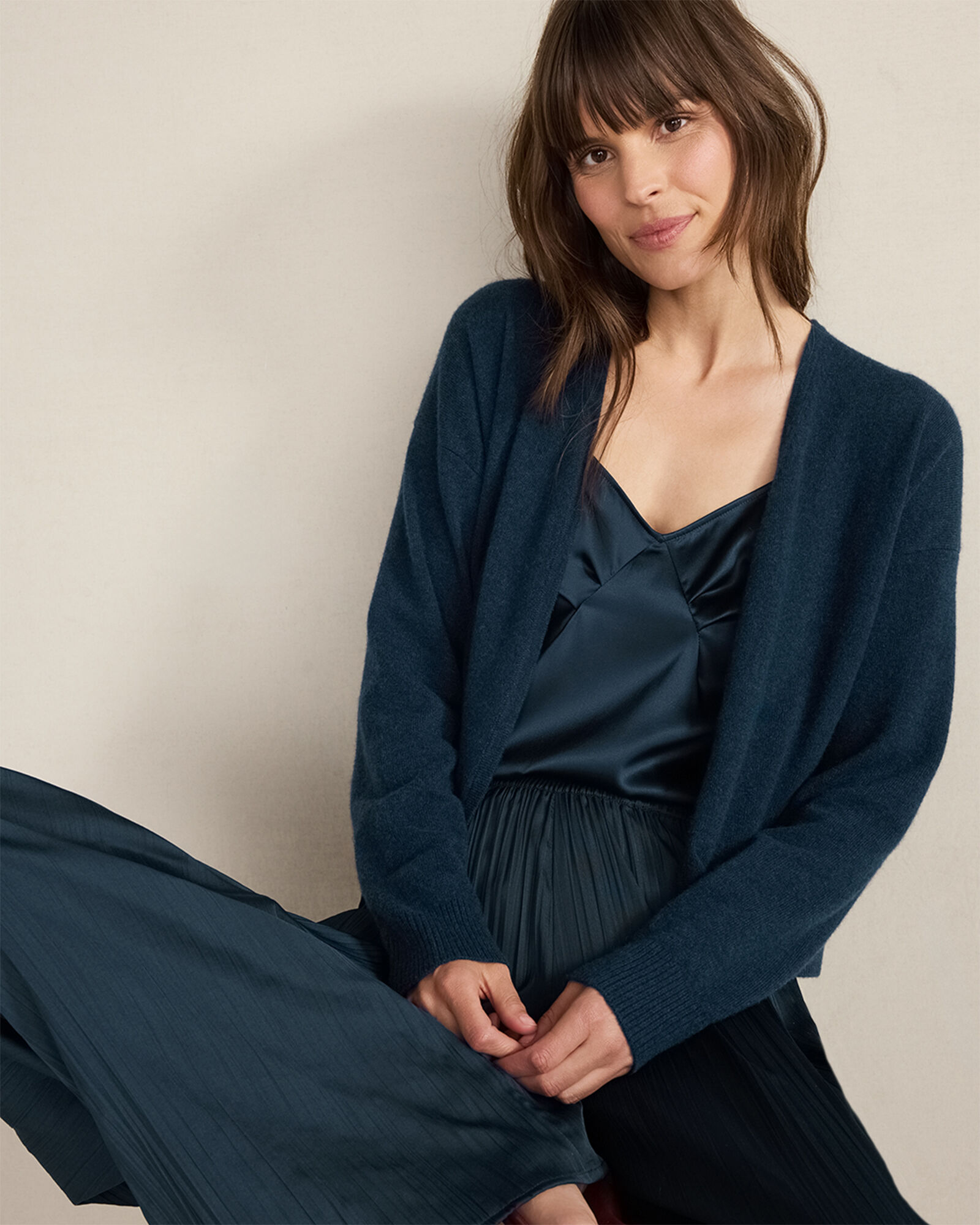 Silky Pleated Wide Leg Pants