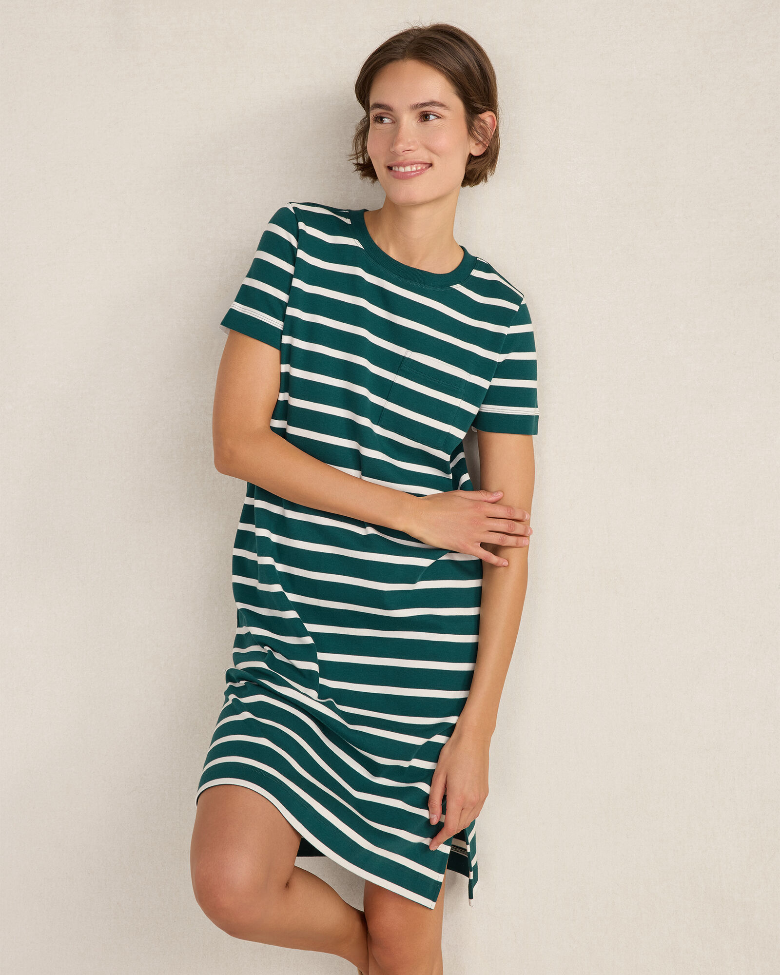 Organic Cotton Interlock Striped T-Shirt Dress