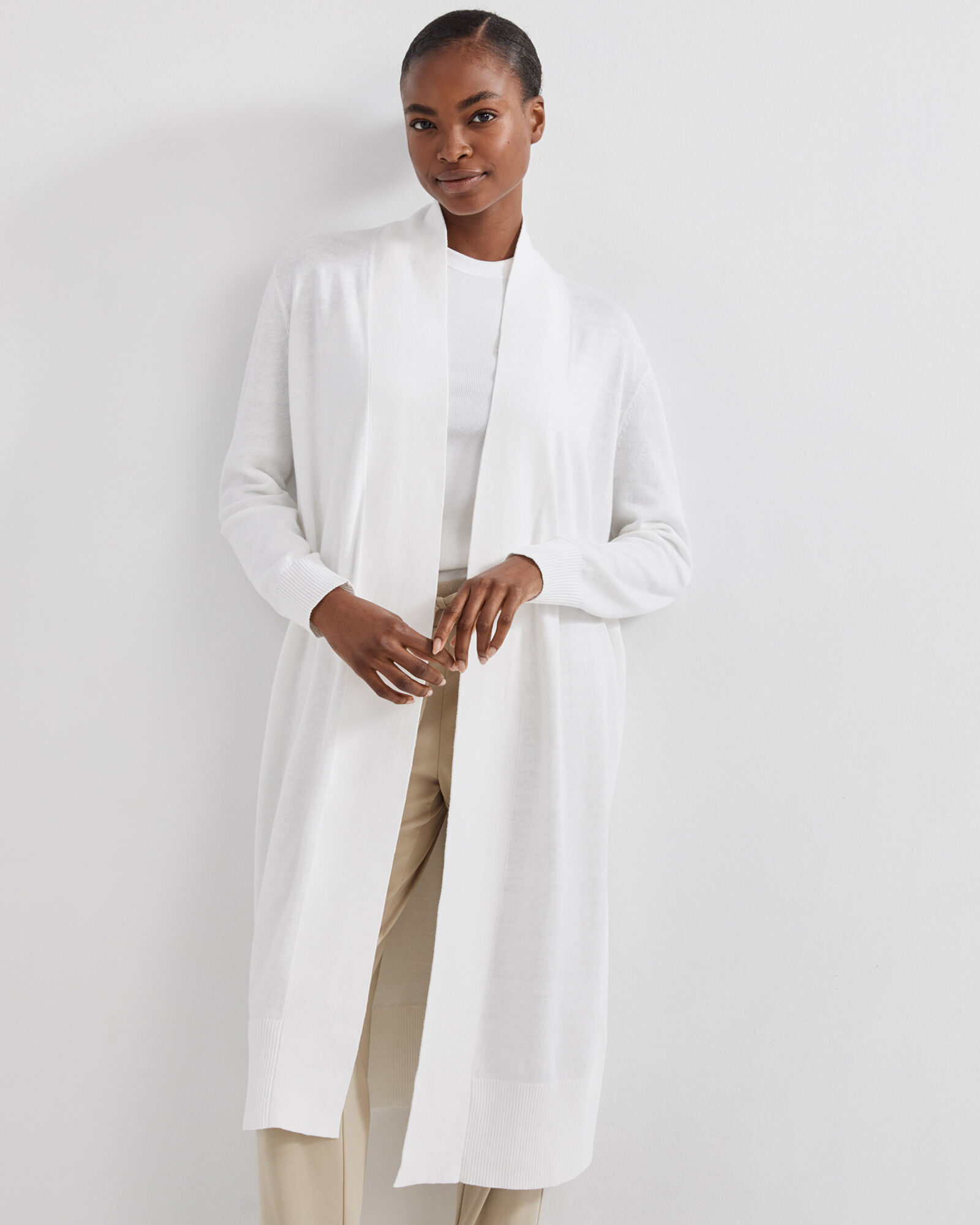 White store duster jacket