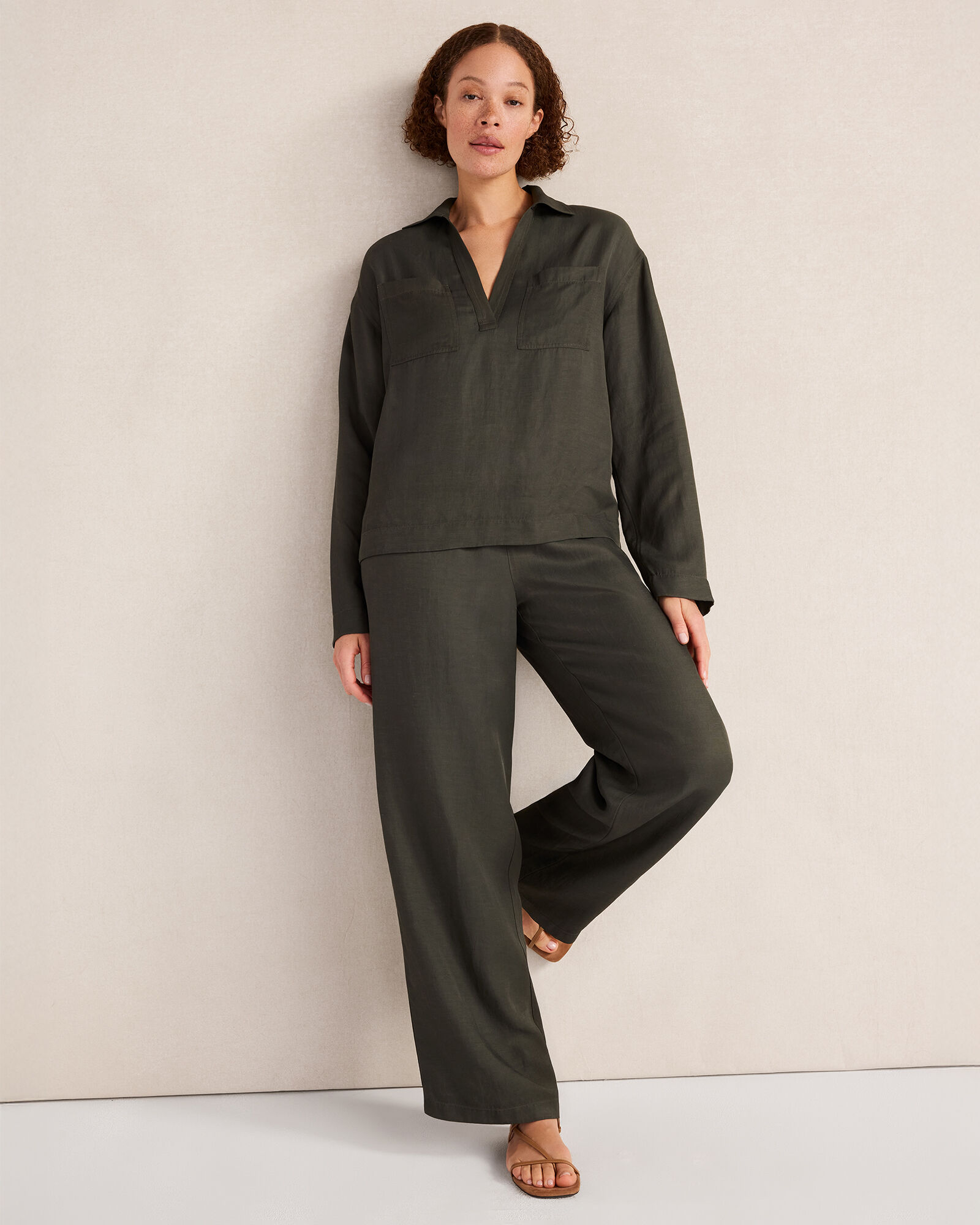 Viscose Linen Boxy Top