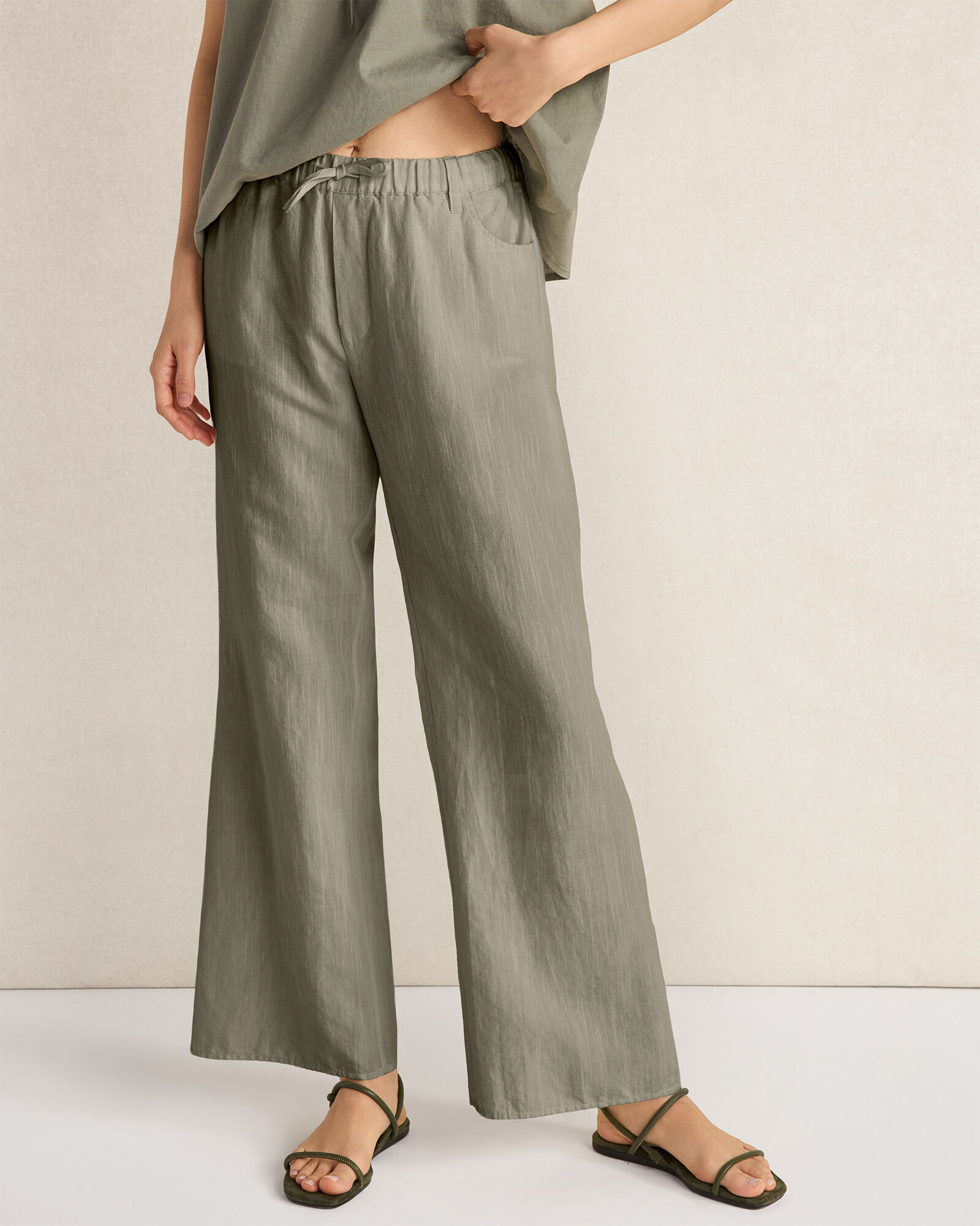 Organic Cotton Linen Drawstring Pants