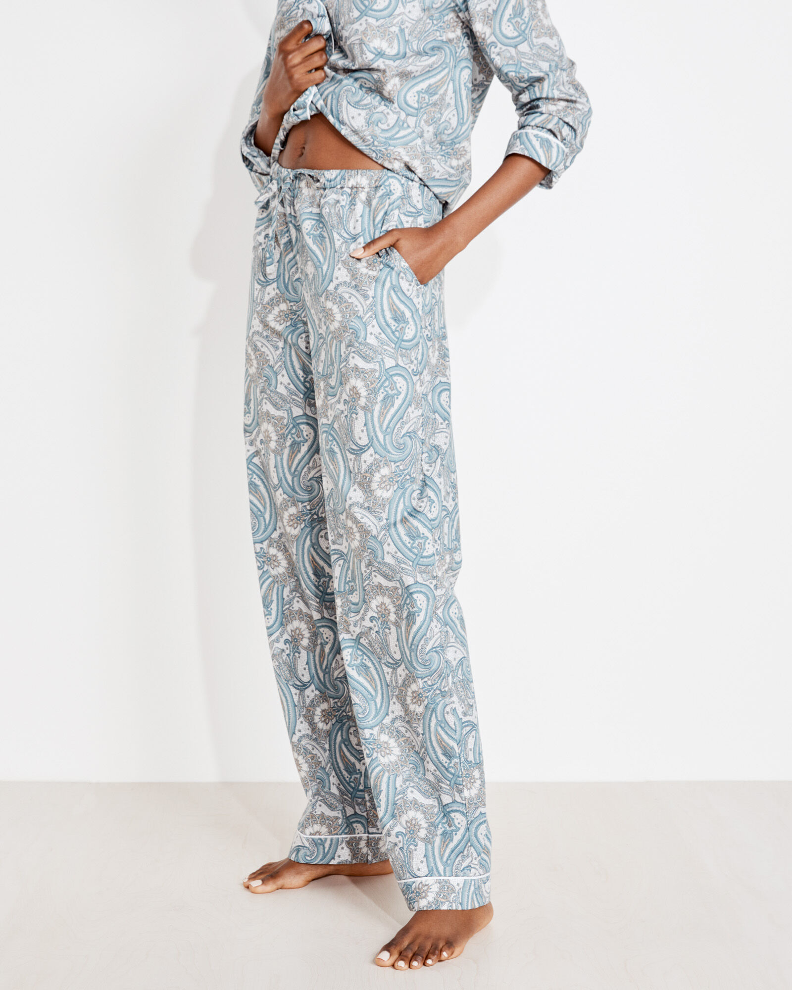 Organic True Cotton Paisley Drawstring Pants Haven Well Within