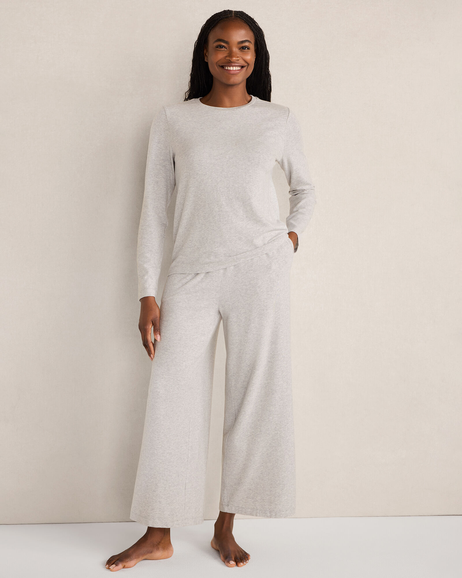 Cotton Modal Brushed Jersey Crewneck