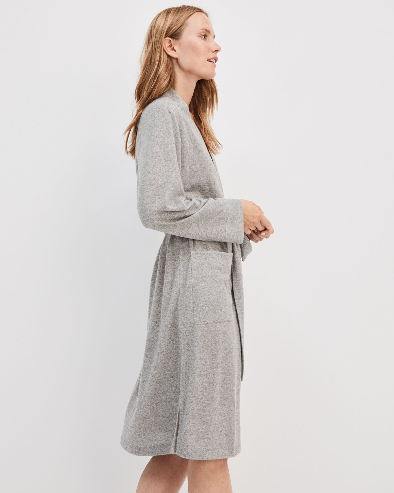 Marled Knit Patch Pocket Robe