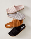 Quilted Suede Slides
