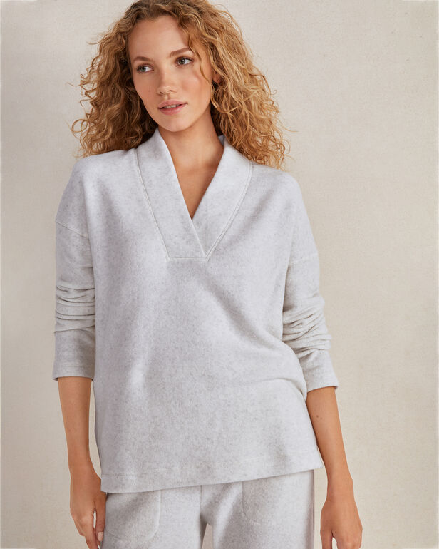 Comfort Fleece Overlap V-neck Pullover