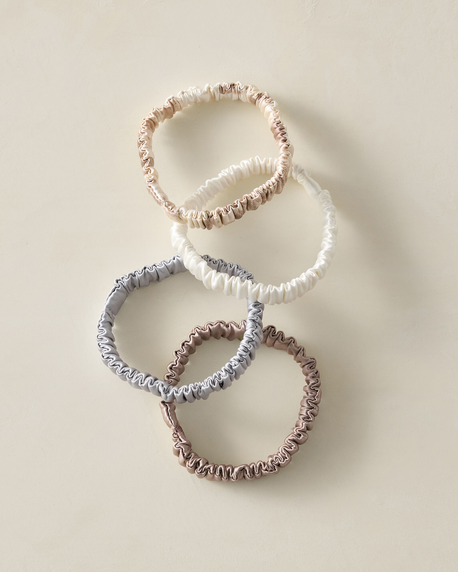 Washable Silk Hair Ties &mdash; Neutral Multi