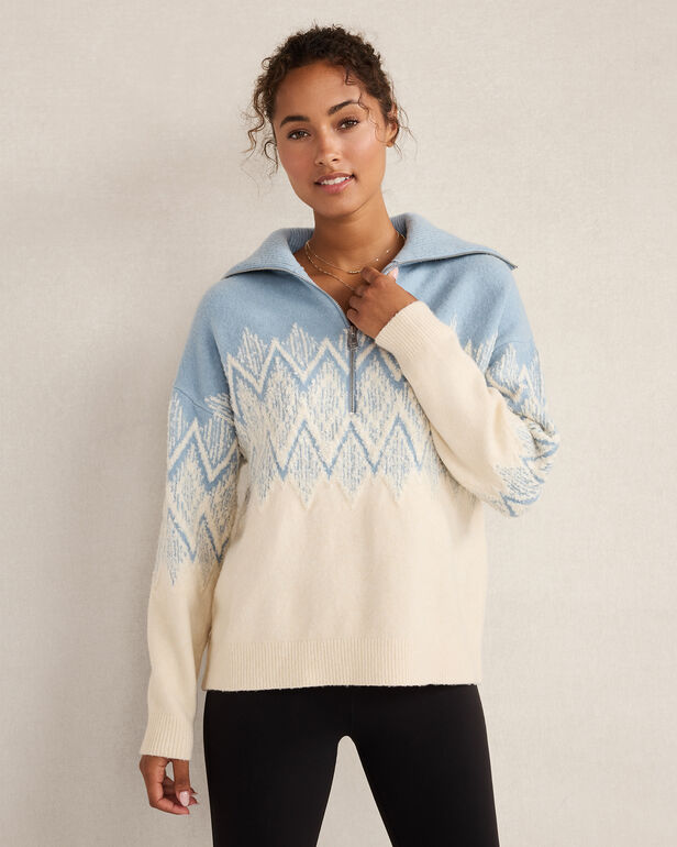 Varley Heda Fairisle Half Zip Sweater