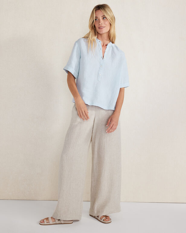 Linen Cuff Sleeve Top