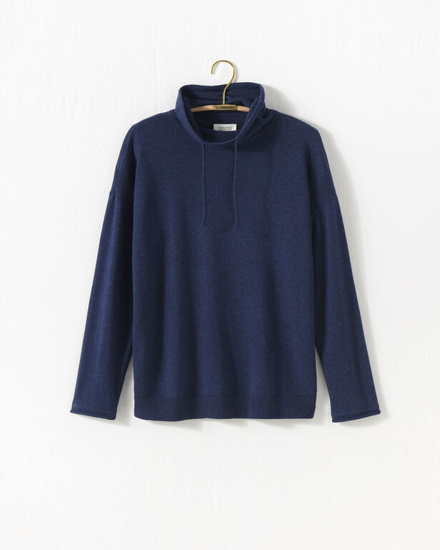 Cotton Cashmere Cowl Neck Sweater