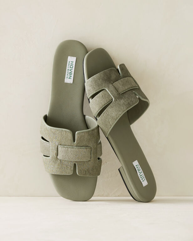 Calfhair Woven Sandals