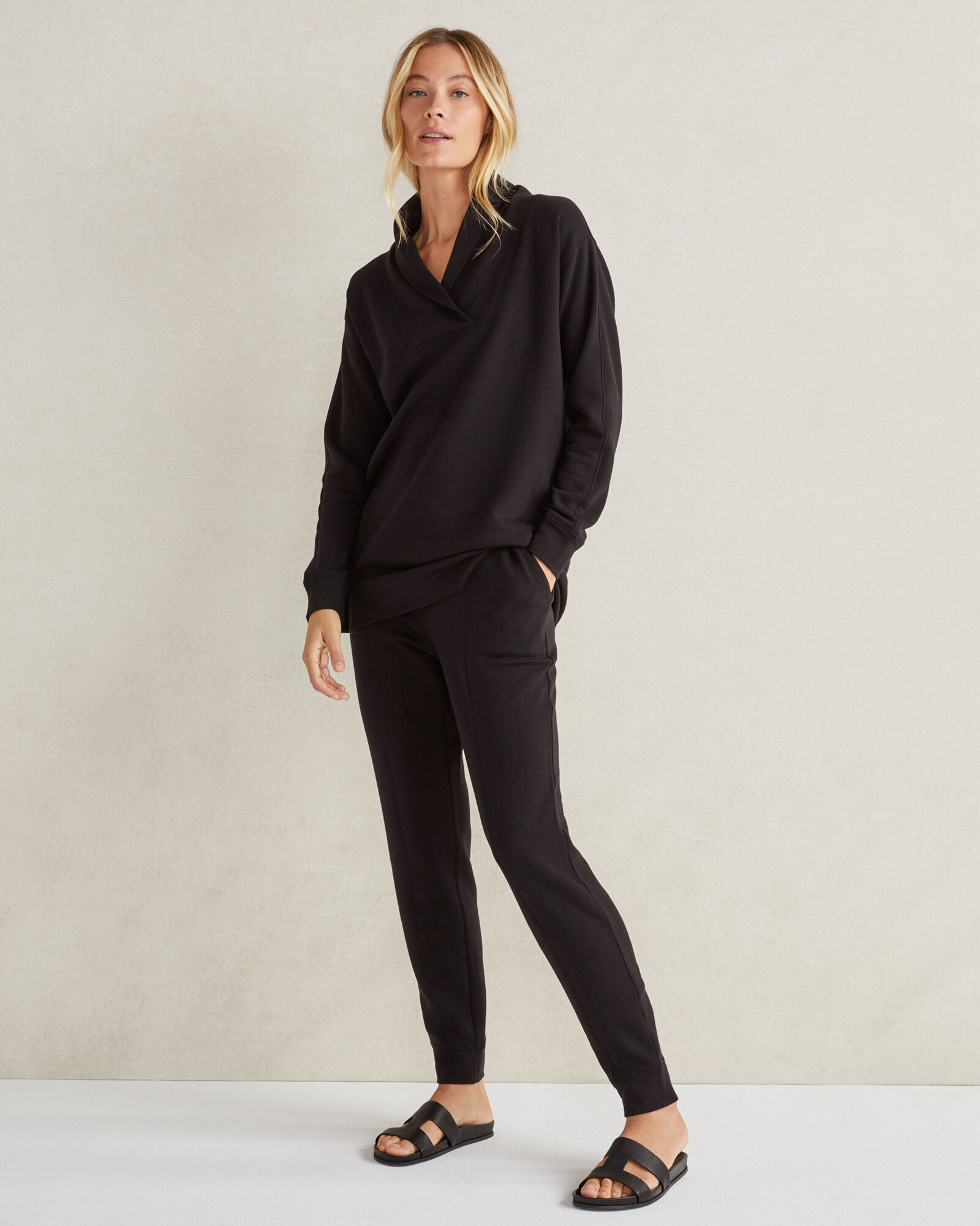 Fleece Shawl Collar Top