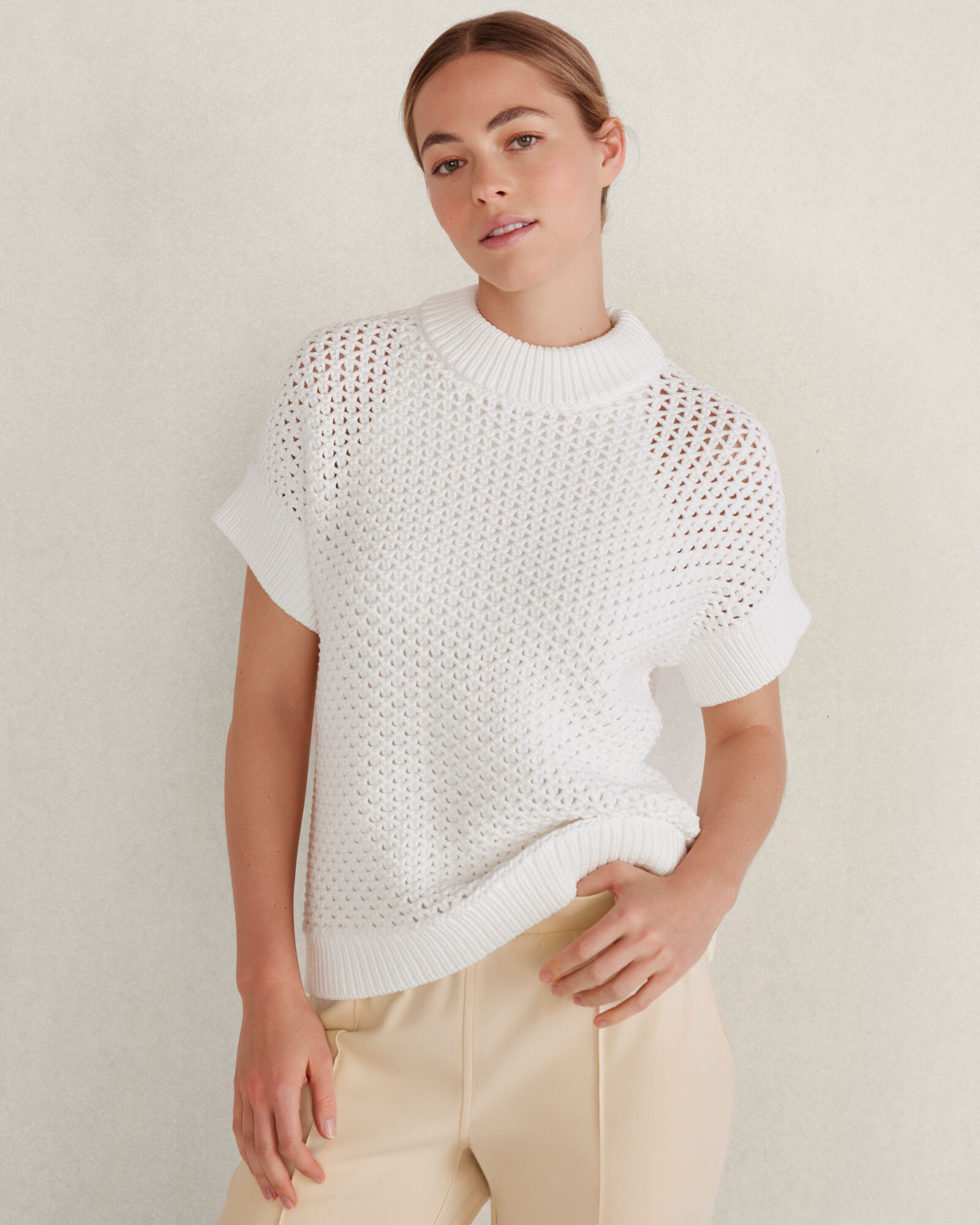 Organic Cotton Knot Stitch Crewneck Sweater Haven Well Within