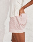 True Cotton Embroidered Dot Drawstring Shorts