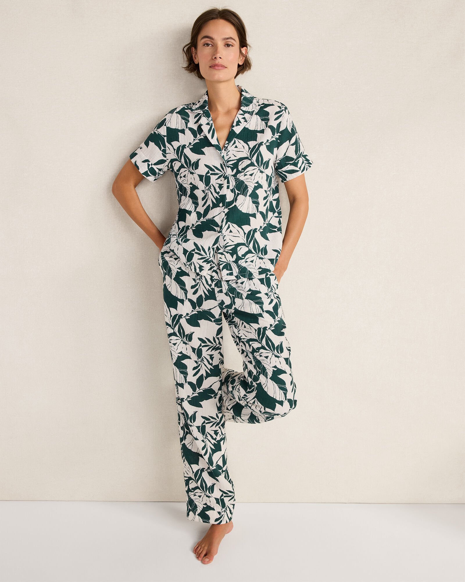 Organic Cotton Gauze Tropical Pajama Pants