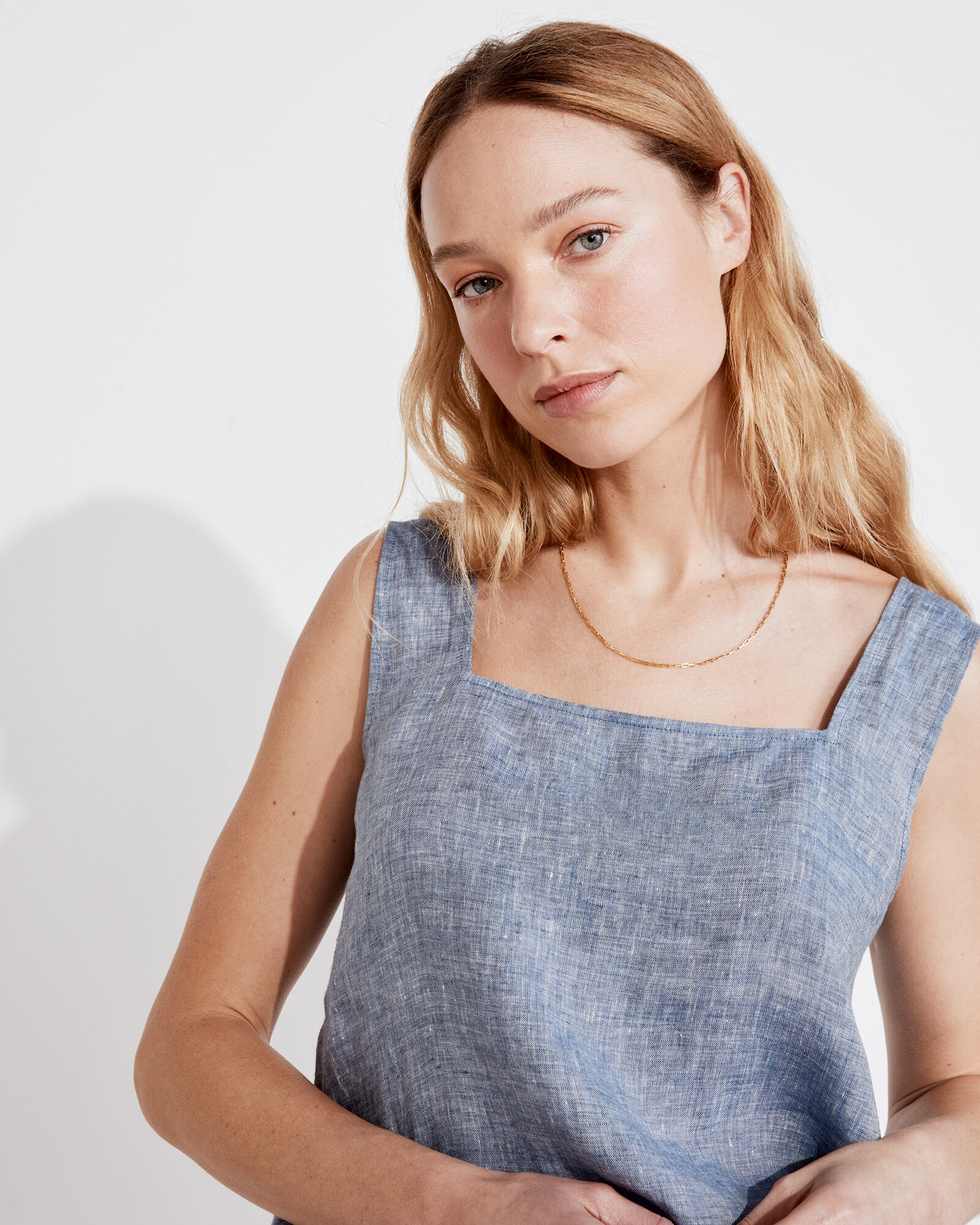 Linen Square Neck Tank