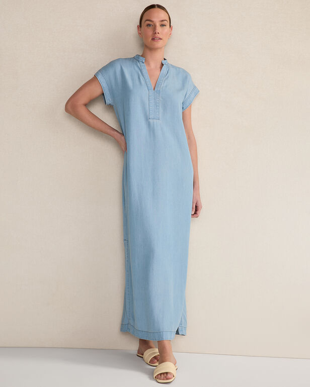 Chambray Short Sleeve Dress