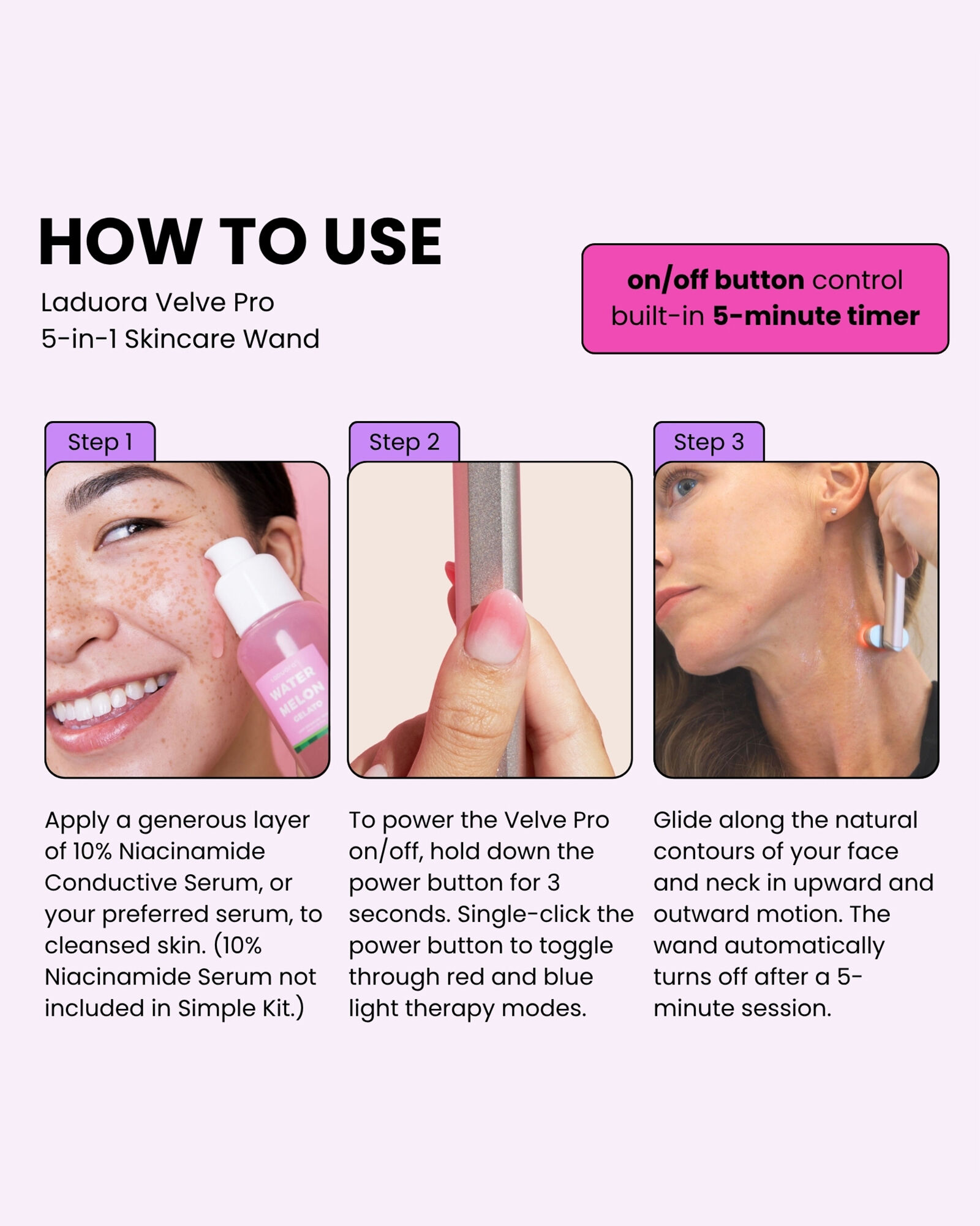 LADUORA Velve Pro 5-in-1 Skincare Wand Starter Kit