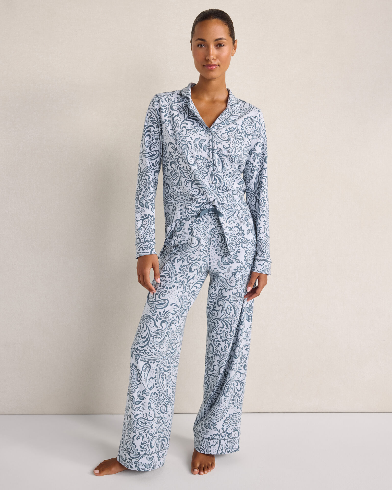 Organic Cotton Jersey Paisley Pajama Pants