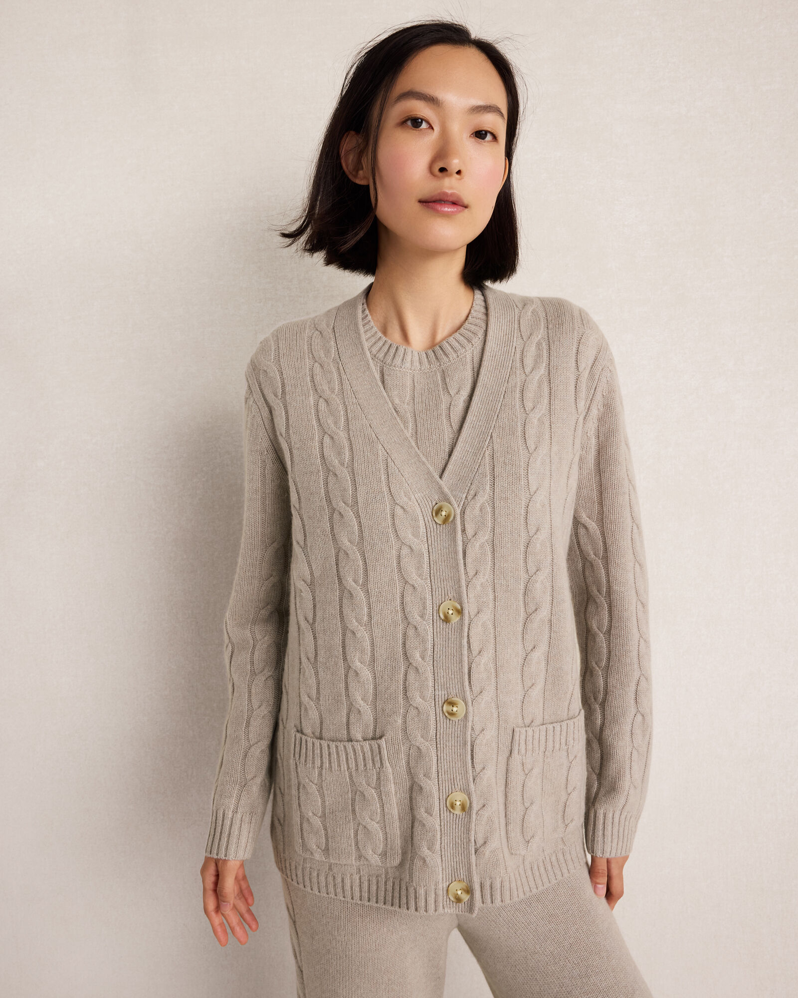 Cashmere Cable Knit Cardigan