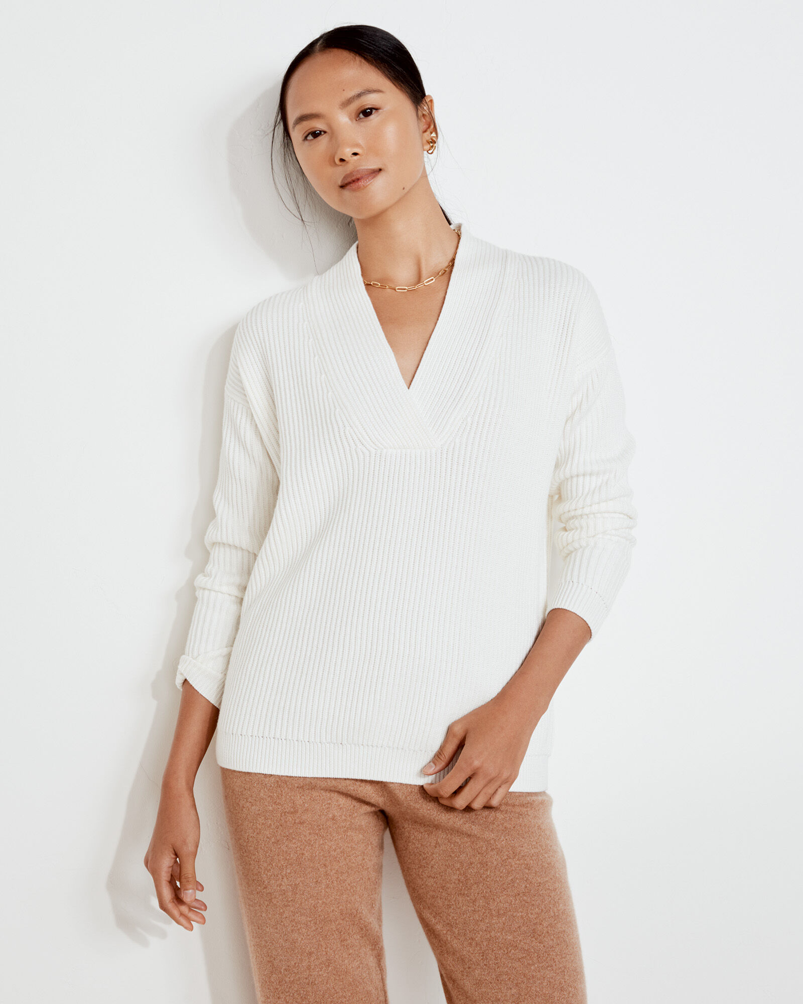 Brooks Brothers Cotton Stretch V-Neck Sweater | Product