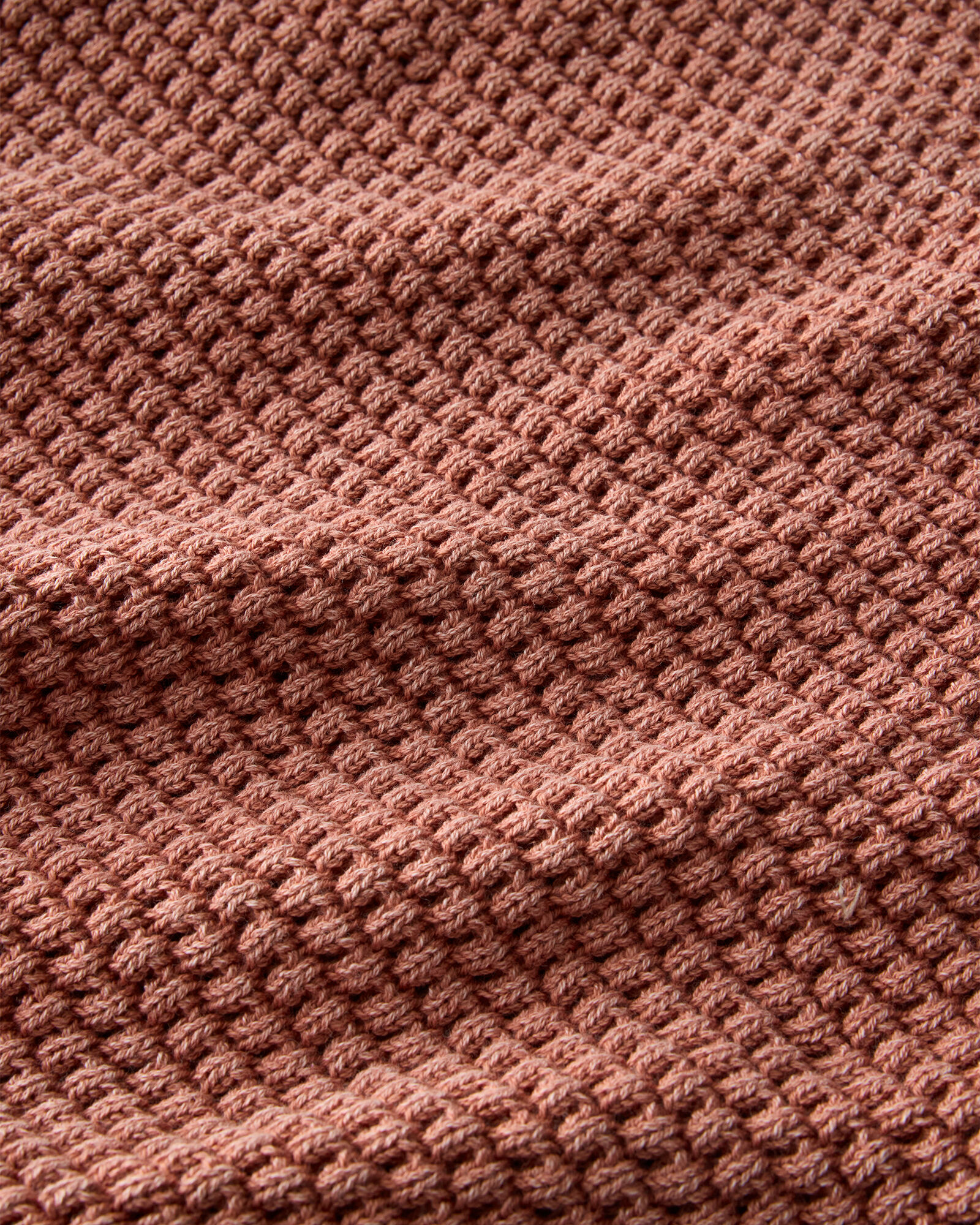 Cotton Wave Stitch Johnny Collar Sweater