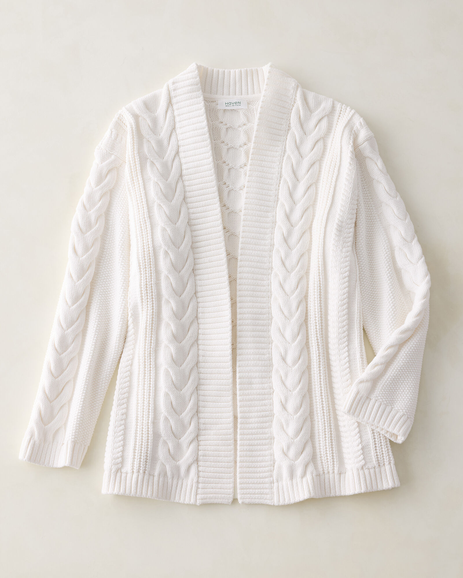 Organic Cotton Mixed Cable Cardigan