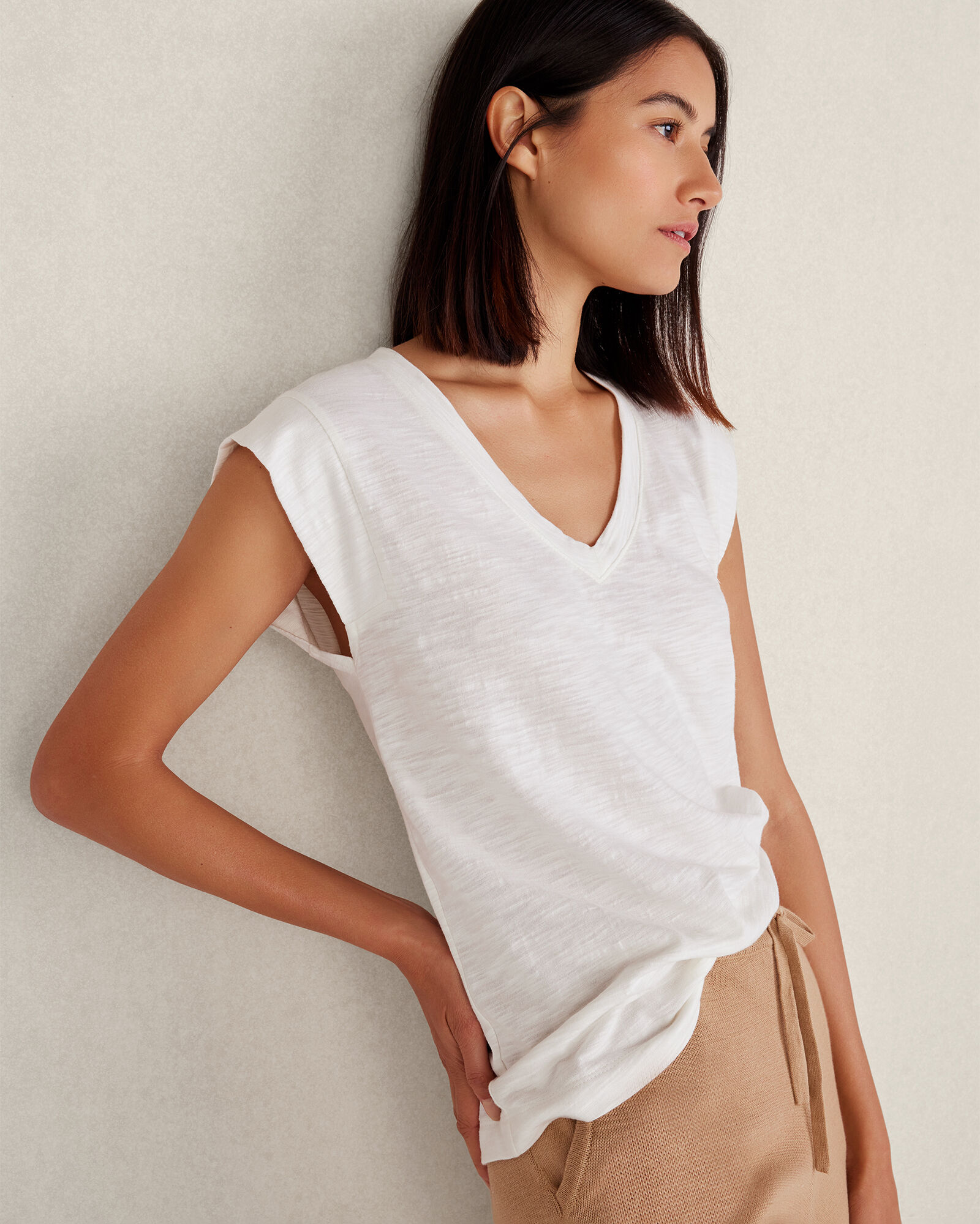 Organic Cotton Modal V-Neck Tee