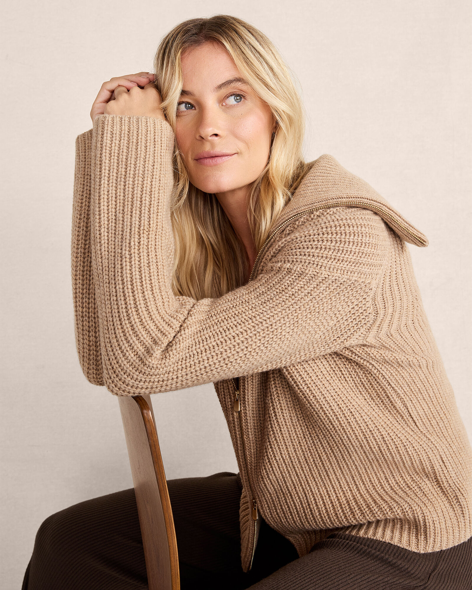 Merino Cashmere Double-Zip Cardigan | Haven Well Within