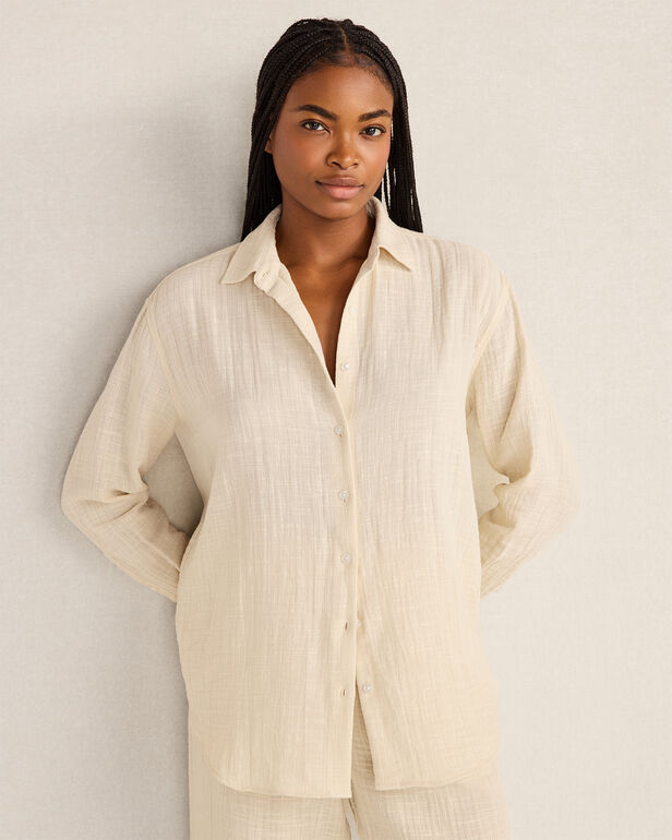 The Daily Shirt in Textured Cotton Gauze