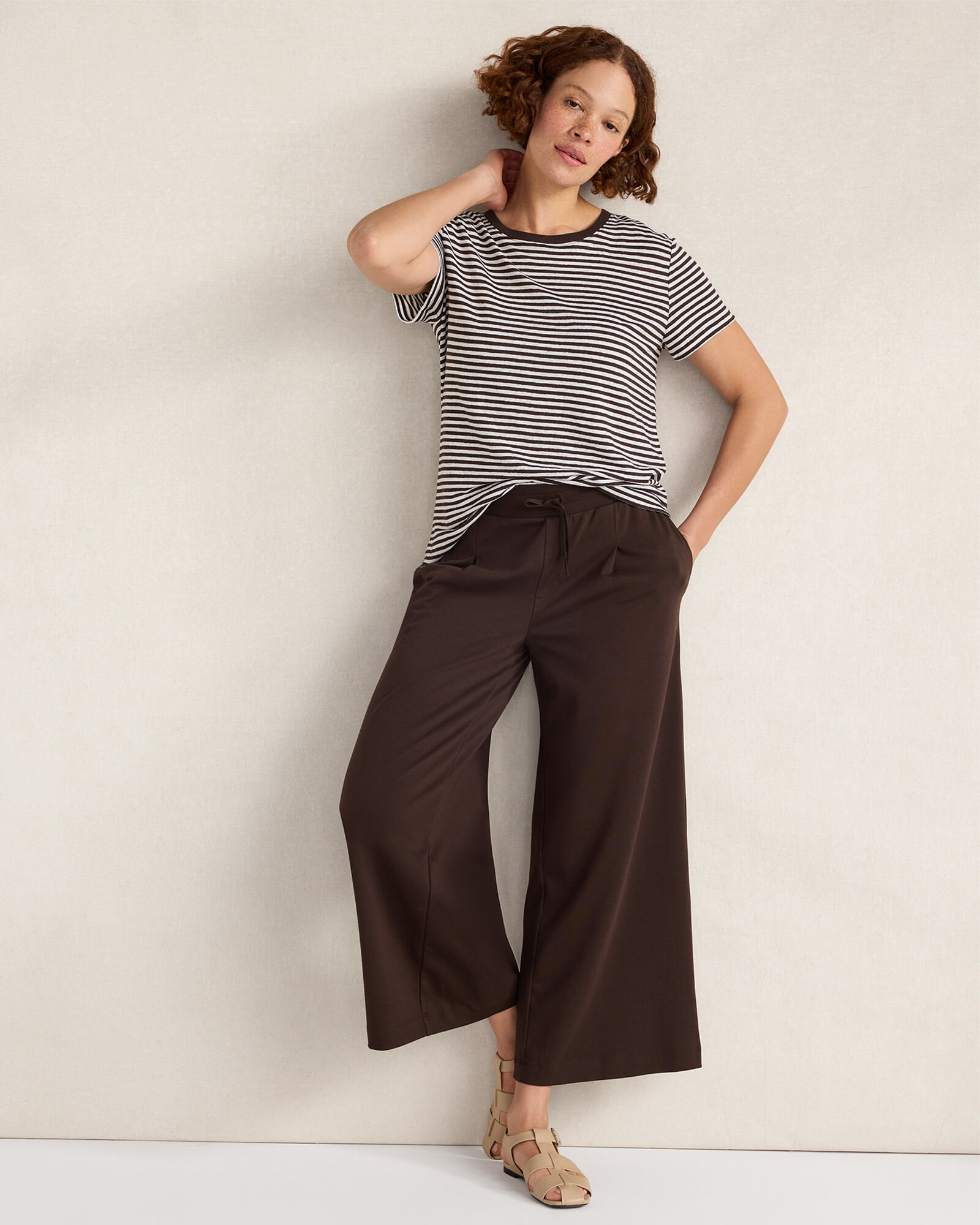 Linen Striped Short Sleeve Tee