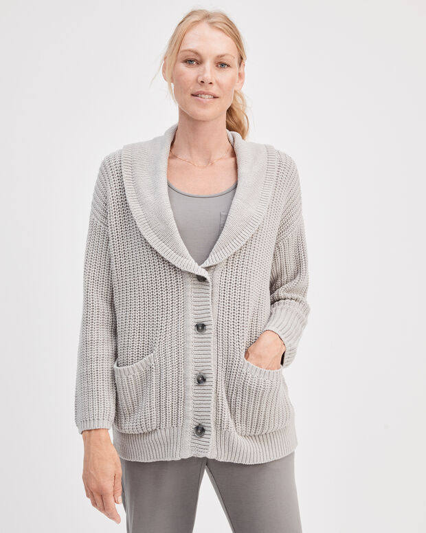 petite shawl collar cardigan