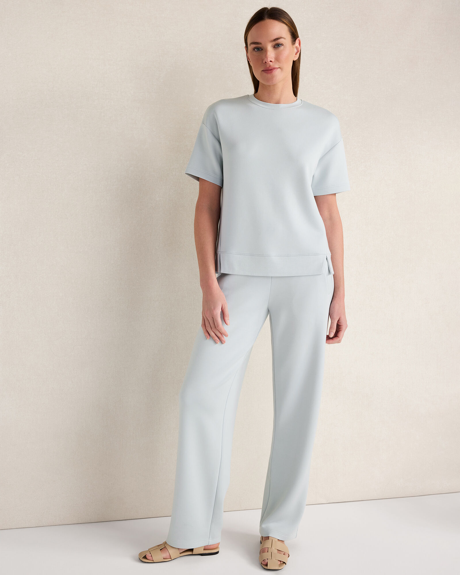 Soft Knit Relaxed Barrel Leg Pants