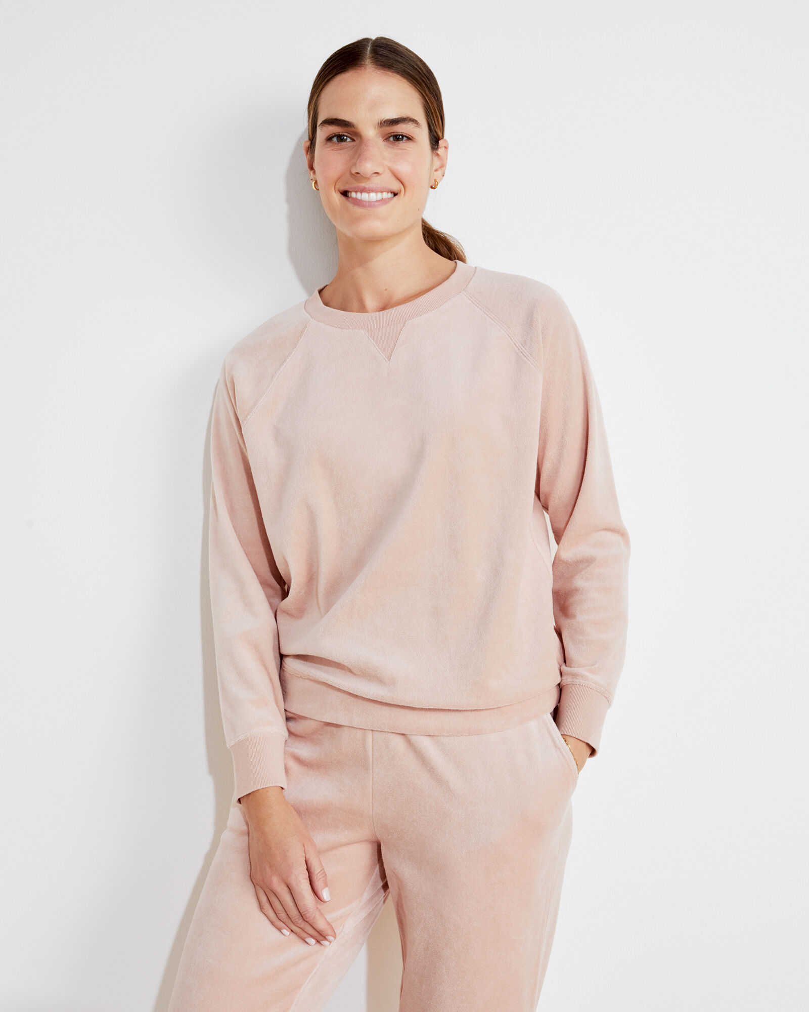 Plush Velour Crewneck Pullover