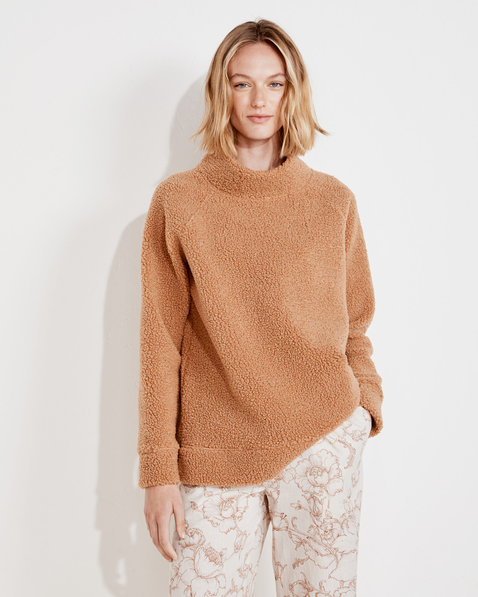 Sherpa funnel neck sweatshirt clearance