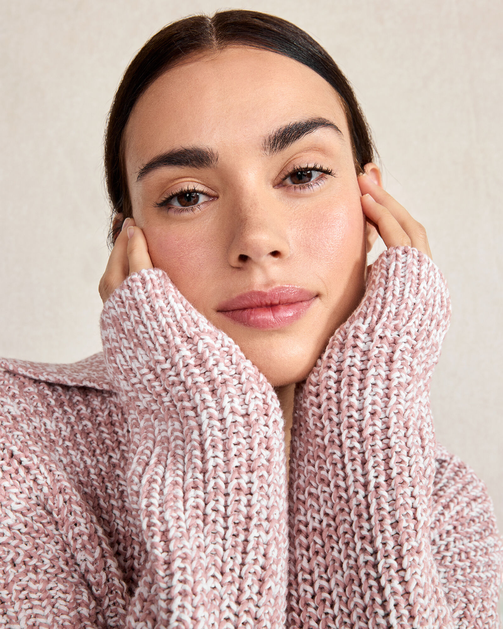 Marled Knit Polo Sweater | Haven Well Within