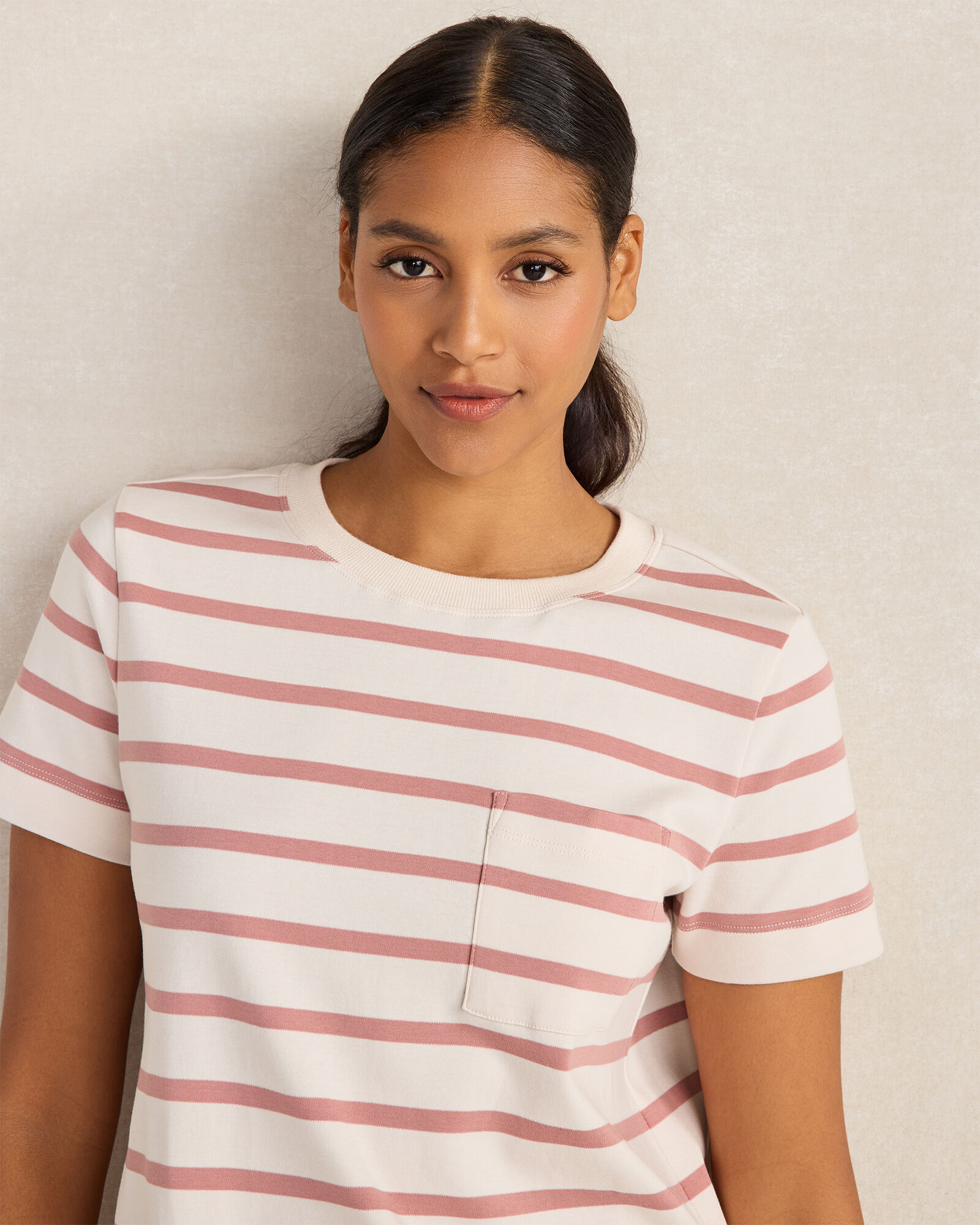 Organic Cotton Interlock Striped T-Shirt Dress