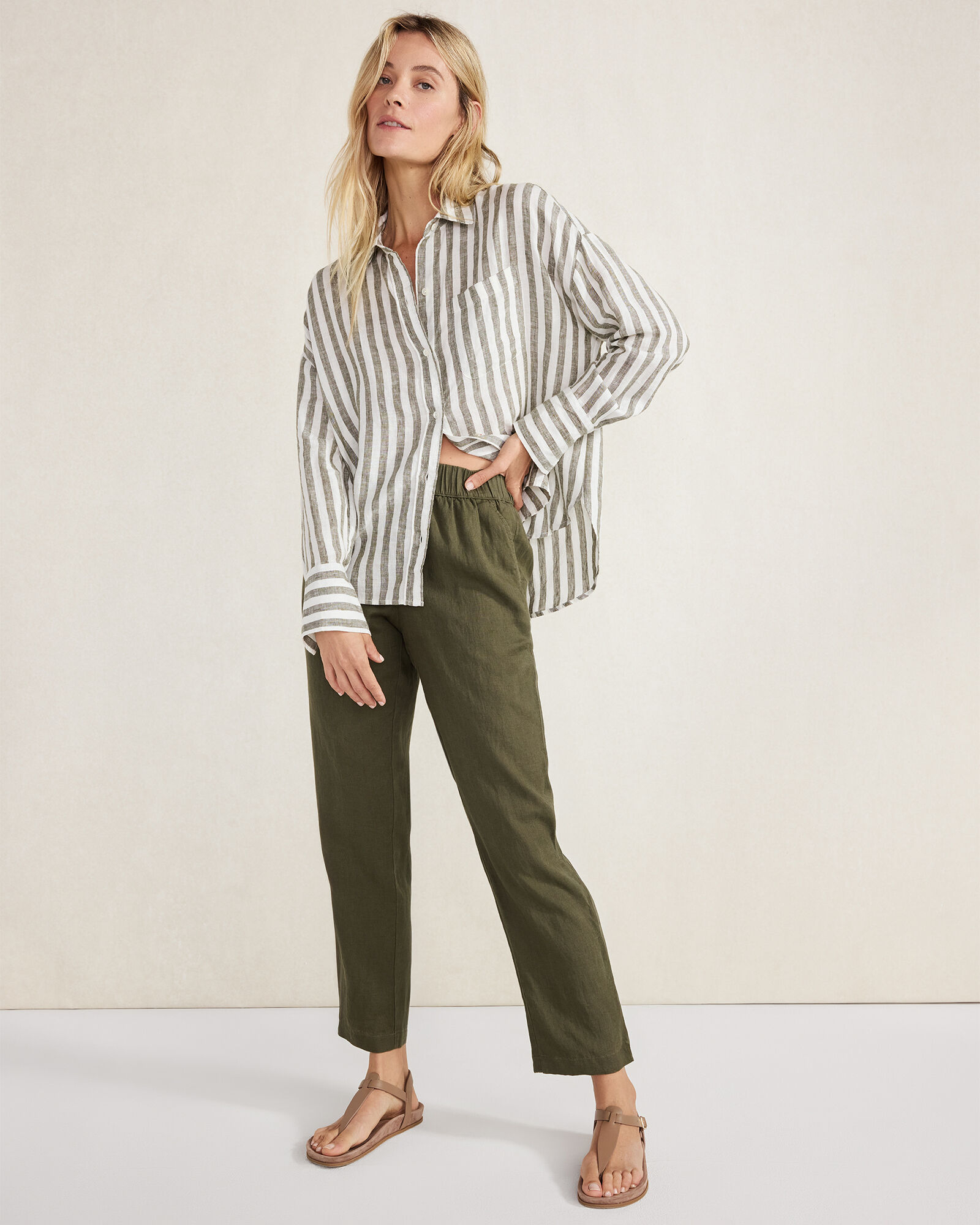 WOOLRICH (ウールリッチ) WOOL LINEN WIDE TAPERED PANTS