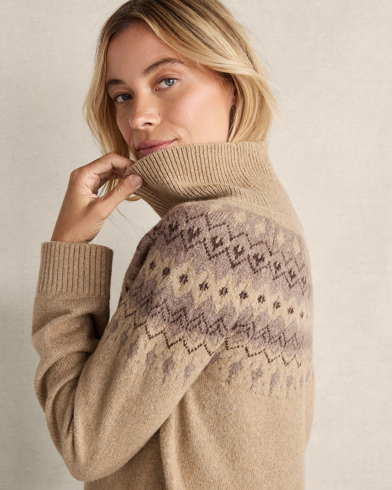 Superdry gebreide trui Fairisle ecru multi | wehkamp