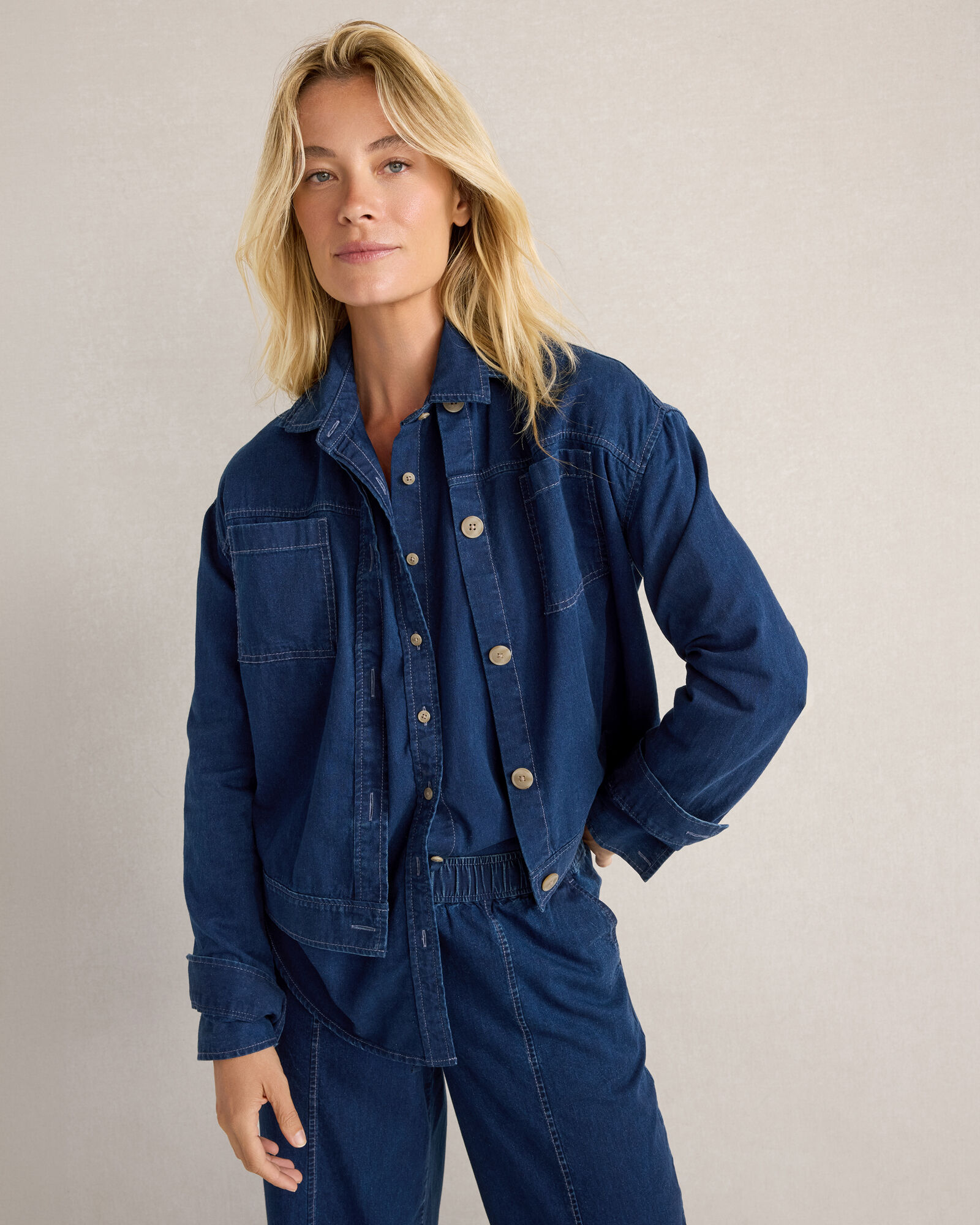 Organic Cotton Denim Boxy Jacket