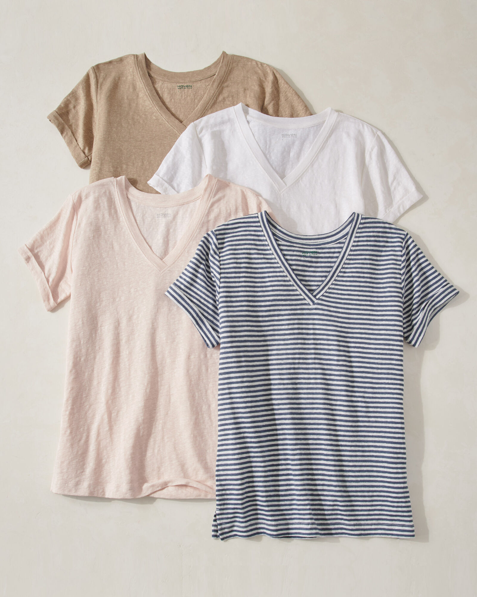 Linen Jersey V-Neck Tee Within Haven | Well