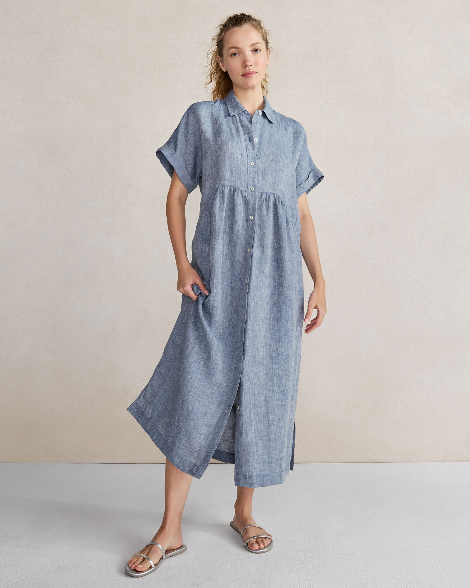 Linen Button Front Dress Haven Well Within