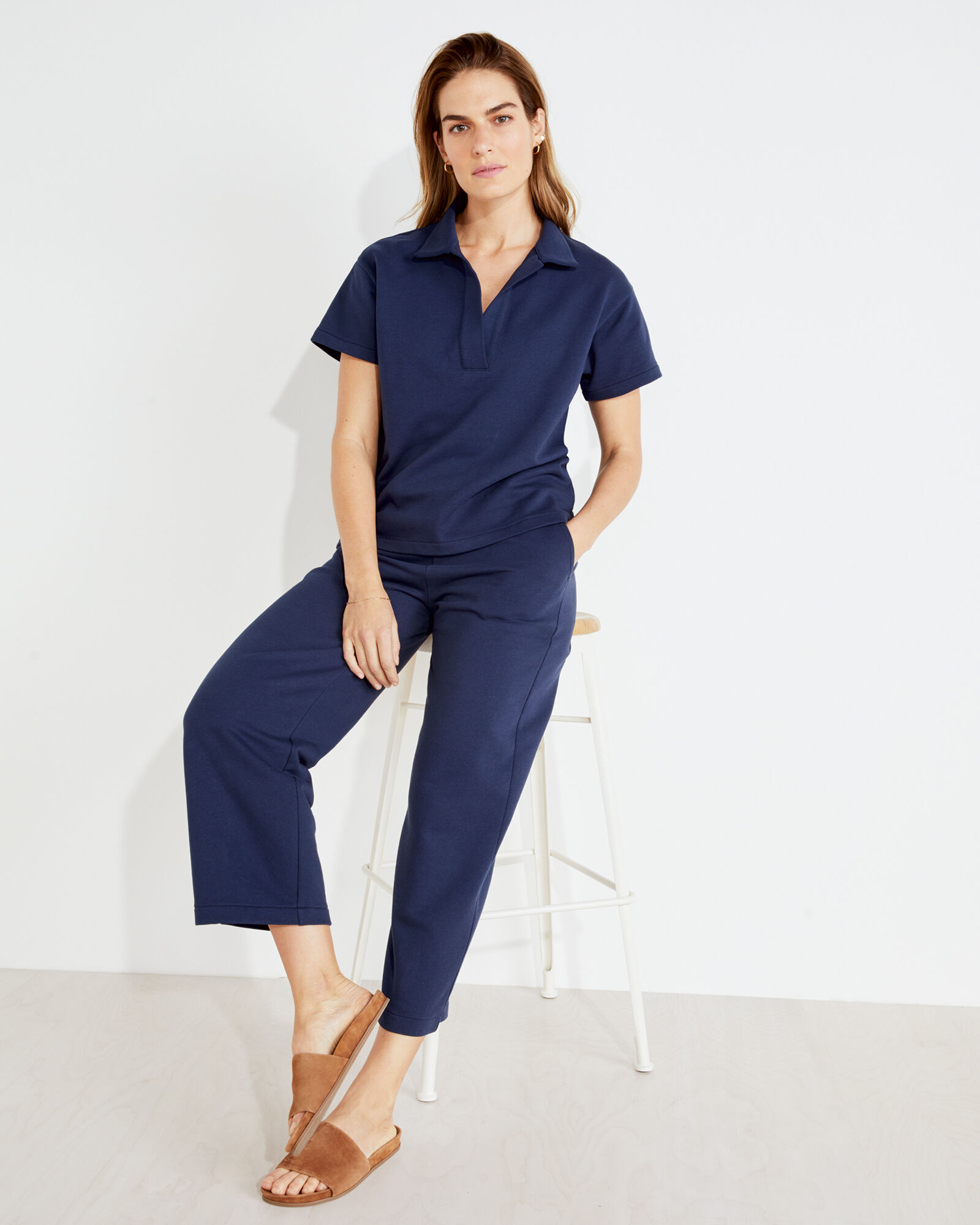 French terry crop pants sale