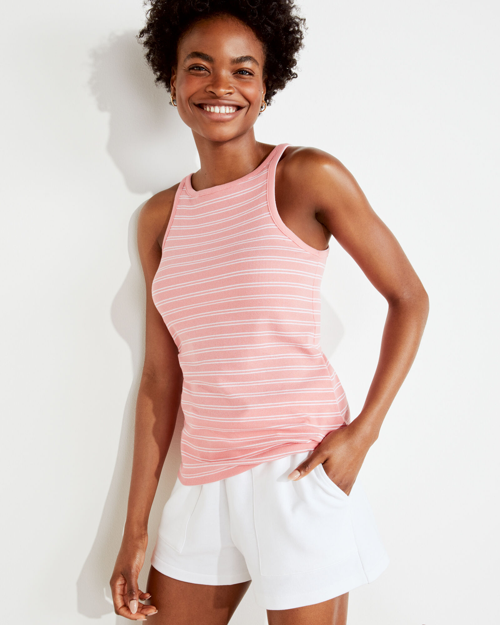 Organic Cotton Striped Racer-Back Tank