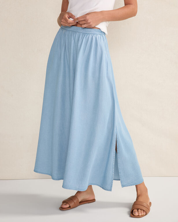 Chambray Maxi Skirt