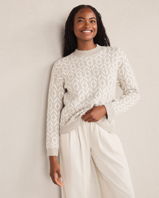 Organic Cotton Blend Diamond Stitch Sweater